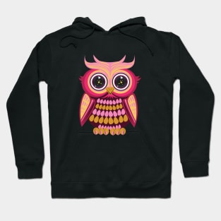 Star Eye Owl - Pink Orange Hoodie